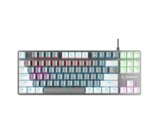 Mėlyna Klaviatūra žaidimams Rampage Snug Mėlyna su laidu mechaninė su pašvietimu balta ir-pilka