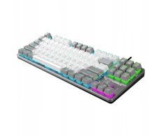 Klaviatūra žaidimams Rampage Snug KRGD Raudona Switch su laidu mechaninė su pašvietimu balta ir-pilka