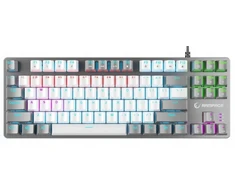 Klaviatūra žaidimams Rampage Snug KRGD Raudona Switch su laidu mechaninė su pašvietimu balta ir-pilka