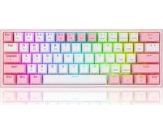 Klaviatūra Redragon Fizz Pro K616 balta ir-rožinė
