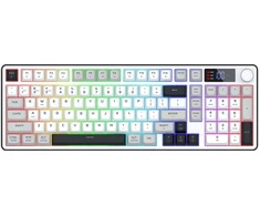 Klaviatūra žaidimams Redragon Aria PRO belaidė membraninė su pašvietimu balta ir-pilka