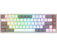 Klaviatūra žaidimams Redragon Castor Pro K631RGB-PRO-WG Redragon Mechaninė Raudona Switches belaidė mechaninė su pašvietimu balta ir-pilka