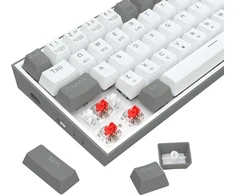 Klaviatūra žaidimams Redragon Castor Pro K631RGB-PRO-WG Redragon Mechaninė Raudona Switches belaidė mechaninė su pašvietimu balta ir-pilka