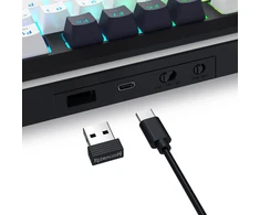 Klaviatūra žaidimams Redragon Wildslash LCD Pro K746WB-RGB-PRO Redragon RPC belaidė mechaninė su pašvietimu balta ir-juoda