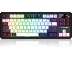 Klaviatūra žaidimams Redragon Wildslash LCD Pro K746WB-RGB-PRO Redragon RPC belaidė mechaninė su pašvietimu balta ir-juoda