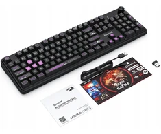 Klaviatūra žaidimams Redragon Volcano K526BP-PRO belaidė membraninė su pašvietimu juoda