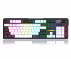 Klaviatūra žaidimams Redragon Terraflare Pro Manbo Linear Switch belaidė mechaninė su pašvietimu balta ir-juoda
