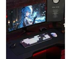Klaviatūra žaidimams Redragon Terraflare Pro Manbo Linear Switch belaidė mechaninė su pašvietimu balta ir-juoda