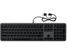 su laidu klaviatūra USB A/USB C QWERTY Dual (Mac/Windows) Satechi Slim LX3 su laidu space juodas