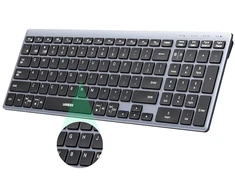 Ugreen Belaidė kompiuterio klaviatūra 2.4GHz / Bluetooth 5.4 įkraunama USB-C