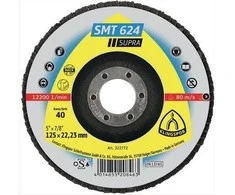 KLINGSPOR FLAP RATAS NERŪDIJANČIO PLIENO IŠGŪBĖS 125mm P 80 SMT624 SUPRA IŠGŪBĖS 10 + 2vnt.