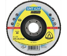 KLINGSPOR FLAP RATAS NERŪDIJANČIO PLIENO IŠGŪBĖS 125mm P 60 SMT624 SUPRA IŠGŪBĖS 10 + 2vnt.