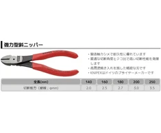 Knipex High Leverage Diagonal Cutter, 180 mm, Plastic Coated (74 01 180 SB)