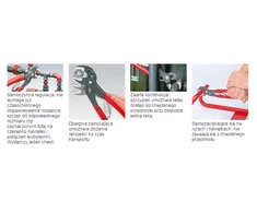 Knipex Reguliuojami replės 250mm automatinio vamzdžio (85 01 250)