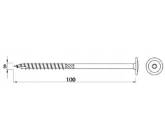 Koelner/Rawlplug Konstrukcinis medsraigtis 8x100 mm, poveržlės galvutė - 0,05 ts