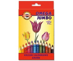 Koh I Noor Omega Jumbo Crayons 12 spalvų