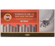 Koh I Noor Sausų pastelių rinkinys 12vnt pilkų atsp.8522G