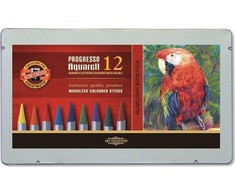 Koh-i-noor Progresso akvarelinės kreidelės 12 spalvų