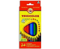 Koh-I-Noor Kredki Triocolor 7mm 24 kolory