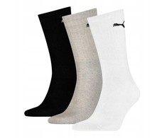Kojinės Puma Sport Crew Lightweight 3P balta, pilka, juoda 907940 03 (39-42)