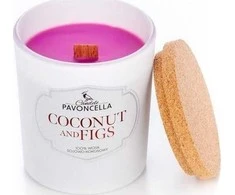Kokosų ir figų sojų žvakė, balta, 135 g