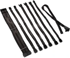 Kolink Core Pro Braided Cable Extension Kit 12V-2×6 Type 2 – Jet Juodas/Gunmetal Pilkas