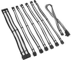 Kolink Core Pro Braided Cable Extension Kit 12V-2×6 Type 2 – Jet Juodas/Brilliant Baltas