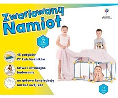 Kolorowe Baloniki Crazy Geltonas-Mėlynas Tent House BAZA 72 vnt. NAMO blokai Konstrukcijos