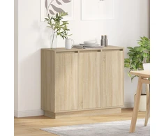 LED Bufetas Sonoma ąžuolas 90 x 32 x 75 cm Apdirbta mediena