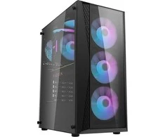 Darkflash DK352 Plus kompiuterio korpusas + 4 ventiliatoriai juodos spalvos