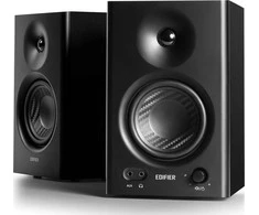Aktyvūs studijiniai monitoriai Edifier MR4, 2.0, 42W RMS, 4" žemų + 1" šilko aukštų dažnių, TRS / RCA / AUX, dvigubas režimas, juodi (2 vnt.