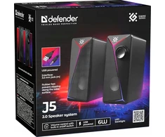 Kompiuterio kolonėlės „Defender J5 2.0 6W“ USB kompiuterio garsiakalbiai su RGB LED foniniu apšvietimu (65975)