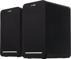 Kompiuterio kolonėlės Fenda F&amp;D R40BT 2.0 daugialypės terpės garsiakalbiai, 60 W RMS (30 Wx2), 2x1 colių aukštų dažnių garsiakalbis + 2x4 colių garsiakalbis, BT 5.0 / optinis / AUX / USB / nuotolinio valdymo pultas / medinis / juodas