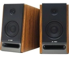 Kompiuterio kolonėlės Fenda Multimedia – garsiakalbis F&amp;D R27BT, Bluetooth 5.0, 25Wx2 (RMS), USB, optinis, AUX, be nuotolinio valdymo pulto, medinis