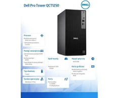 Stacionarus kompiuteris Komputer Dell Pro TOWER QCT1250, Core Ultra 7 265, 8 GB, Intel Graphics, 512 GB M.2 PCIe Windows 11 Pro