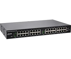 Komutatorius „InLine® PoE+“ gigabito tinklo injektoriaus šakotuvas, 16 prievadų (16x PoE+), 1Gb/s, 19" 1U (su laikikliais), metalinis, 2 ventiliatoriai