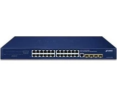 Šakotuvas Komutatorius Planet PLANET IPv4/IPv6, 24 prievadų valdomas L2/L4 gigabito eternetas (10/100/1000), 1U, mėlynas