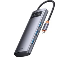 Baseus Metal Gleam Series Hub adapteris 4in1 USB-C iki 4x USB 3.0