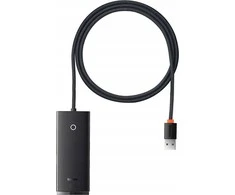 Hub 4in1 Baseus Lite Series USB iki 4x USB 3.0 1m – juodas