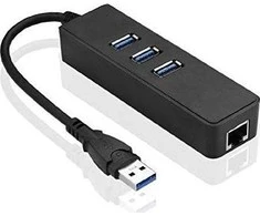 HUB USB MicroConnect 1x RJ-45 + 3x USB-A 3.0 (MC-USB3.0HUBWETH)
