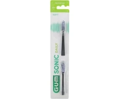 "Gum Sonic Daily Refills" juodos spalvos dantų šepetėlio galvutės 2vnt