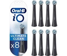 Braun Oral-B iO Ultimate Cleaning šepetėlių galvutės juodos (8 vnt.)