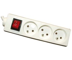 Konnoc DX-3FS 5m trijų lizdų maitinimo laidas su jungikliu