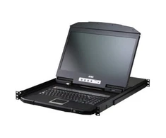 Konsolė KVM Aten CL3716NX D – 16 prievadų KVM konsolė su USB ir HDMI sąsaja, plačiu LCD ekranu ir „single rail“ tipo klavišų išdėstymu, (14.01.7626)