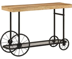 konsolinis stalas 112x36x76 cm medžio masyvo mango ir geležies 353332
