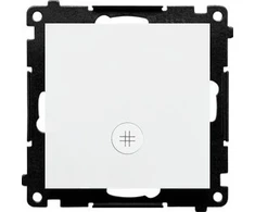 „Kontakt-Simon“ kryžminis jungiklis „Kontakt-Simon 55 TW7L.01/111“ su LED apšvietimu, laiptų piktogramų modulis 10 AX, 250V~, „Balta matt“ greitosios jungtys