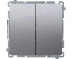 Kontakt Simon Kontaktai Simon Contact-Simon Simon Basic Double 10AX 230V Inox (BMW6 / 2.01 / 21)
