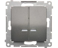 Kontakt-Simon Simon 54 žvakidės jungtis su 16AX 250V antracito apšvietimu (DW5ABL.01 / 48)