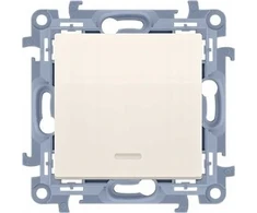 Kontakt-Simon Contact-Simon kryžminė jungtis Simon 10 CW7L.01/X/41 su LED apšvietimu be piktogramos modulio 10AX 250V~ varžtų gnybtai kreminiai