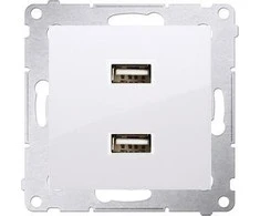 Kontakt Simon Įkroviklis 2XUSB 2.1A, 5V Sidabrinis SIMON5